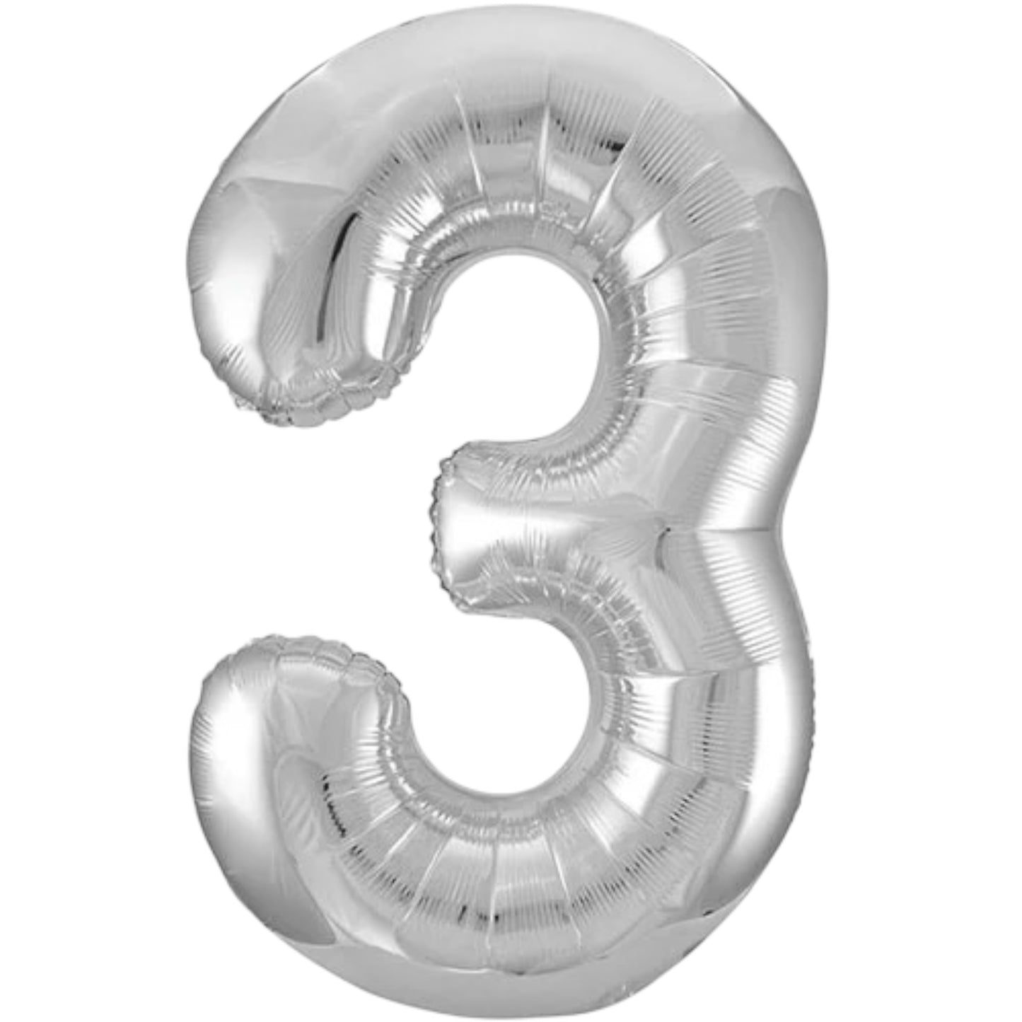 Large Silver Number Balloons