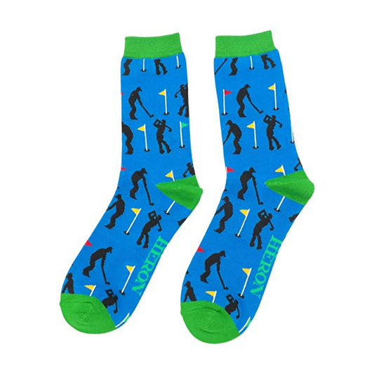 Mr Heron Novelty Golf Socks (Blue)